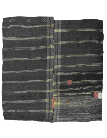 Square Vintage Unique Turkish Kilim Rug - 9`0″ x 9`2″