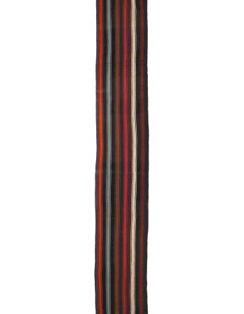 Striped Vintage Long Kilim Runner - 3`0″ x 20`2″