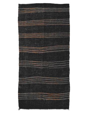 Vintage Brown Striped Kilim Rug - 4`2″ x 8`6″