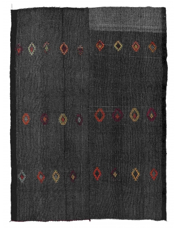 Vintage Large Gray Kilim Rug - 7`6″ x 9`7″