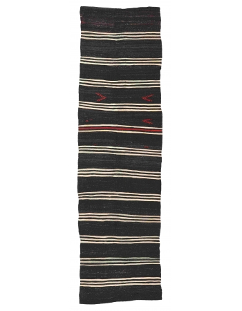 Vintage Striped Kilim Runner - 3`6″ x 13`0″