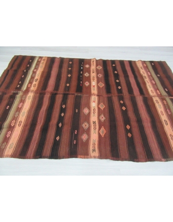 Striped vintage Turkish kilim rug