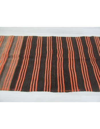 Black Orange Striped Kilim Runner