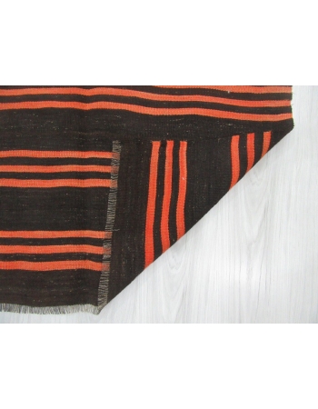 Black Orange Striped Kilim Runner