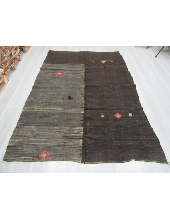 Brown one of a kind kilim rug