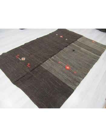 Brown one of a kind kilim rug