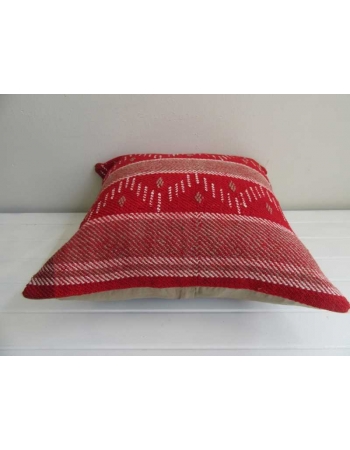 Red vintage Turkish kilim pillow