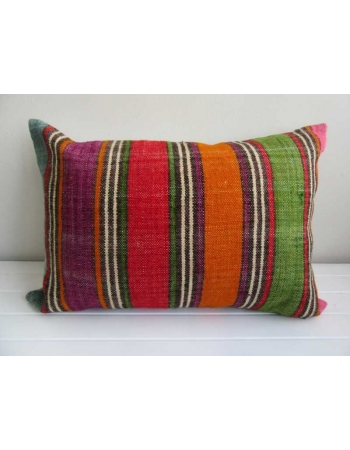 Vintage striped colorful turkish kilim pillow cover