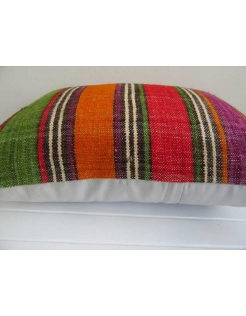 Vintage striped colorful turkish kilim pillow cover