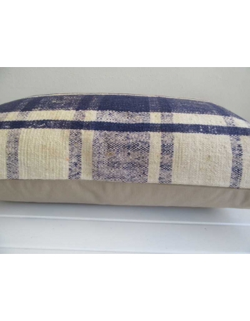 Navy blue white decorative Turkish kilim pillow cover