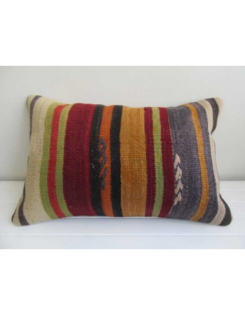 Colorful striped vintage kilim cushion cover
