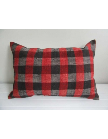 Decorative red and black kilim pillow cover