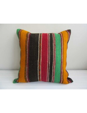 Striped decorative Turkish kilim pillow cover