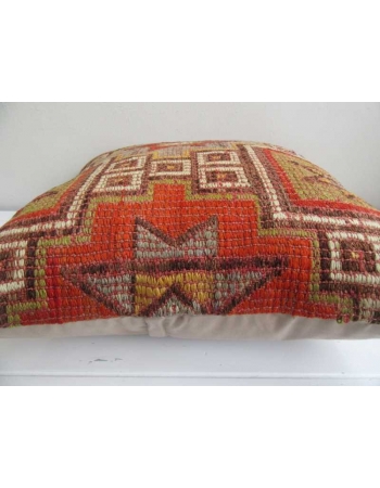 Star designed vintage embroidered Turkish kilim pillow