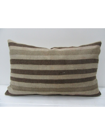 Brown & Tan Striped Kilim Pillow