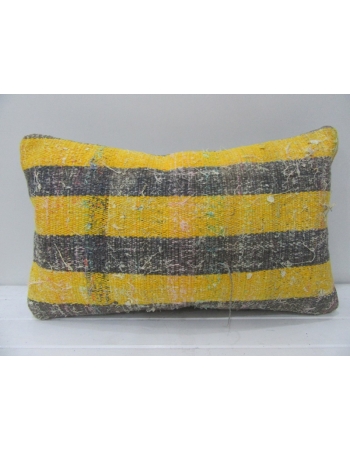 Yellow & Gray Striped Kilim Pillow