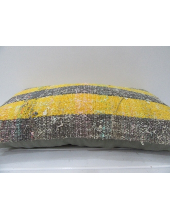 Yellow & Gray Striped Kilim Pillow