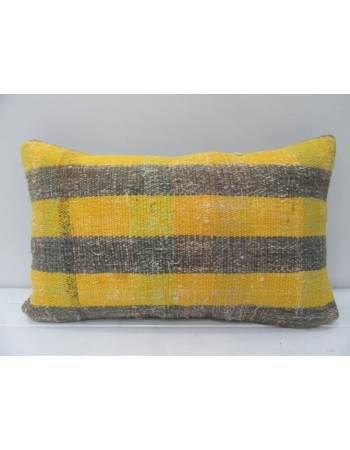 Gray & Yellow Striped Kilim Pillow