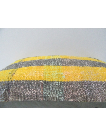 Gray & Yellow Striped Kilim Pillow