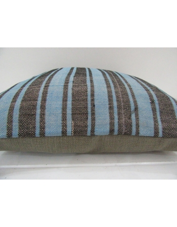 Blue / Black Striped Kilim Pillow Cover