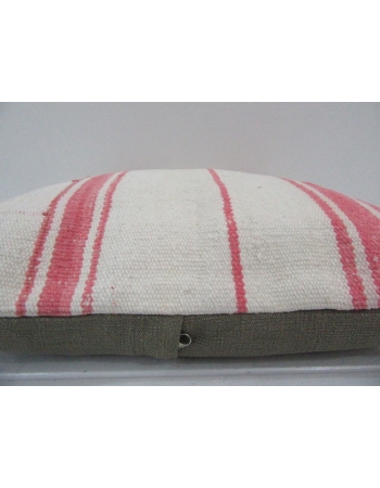 Striped Coral / White Kilim Cushion Cover
