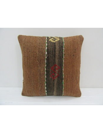 Brown Vintage Handmade Kilim Pillow