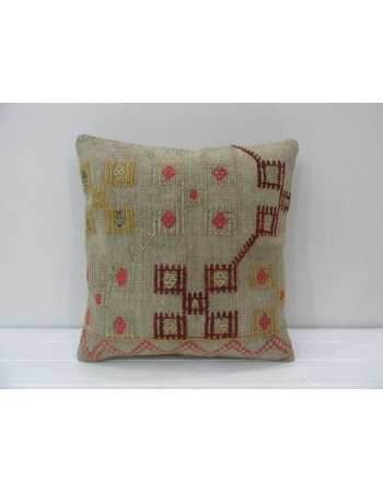 Embroidered Unique Turkish Kilim Pillow