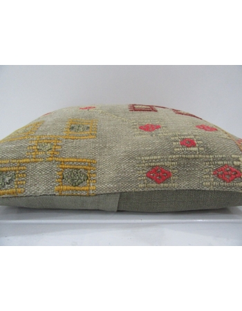 Embroidered Unique Turkish Kilim Pillow