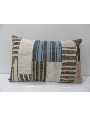 Vintage Gray / Blue Patchwork Pillow