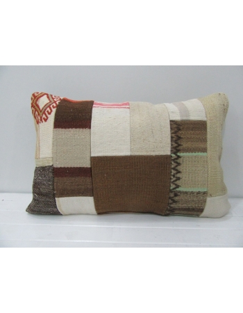 White / Brown Vintage Kilim Pillow