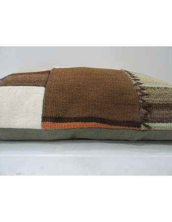 White / Brown Vintage Kilim Pillow