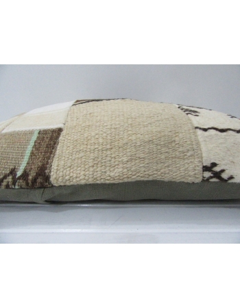 Vintage Brown / White Patchwork Pillow