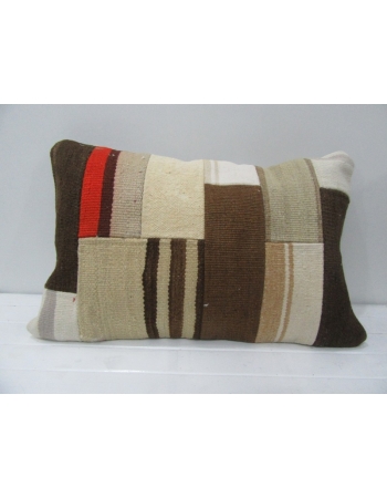 Vintage Orange / Brown Patchwork Kilim Pillow