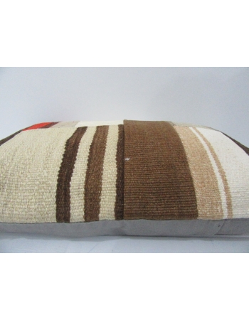 Vintage Orange / Brown Patchwork Kilim Pillow