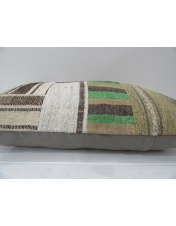 Green / Gray Vintage Patchwork Pillow