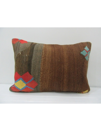 Unique Vintage Orange / Brown Kilim Pillow