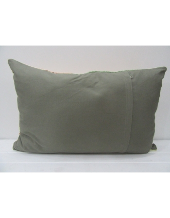 Coral & Green Striped Vintage Kilim Pillow