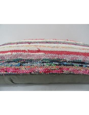 Coral & White Vintage Striped Pillow