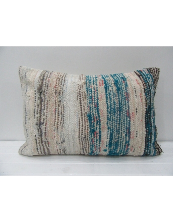 Beige & Blue Striped Kilim Pillow