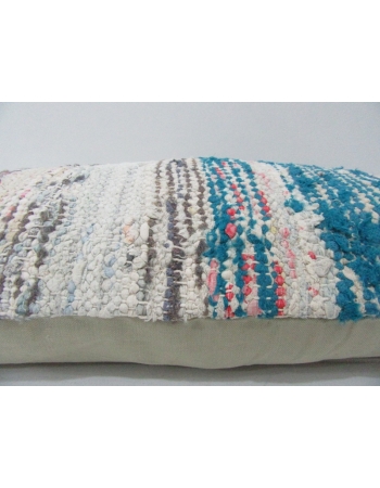 Beige & Blue Striped Kilim Pillow
