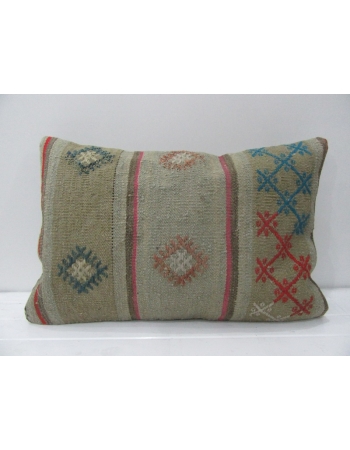 Embroidered Vintage Turkish Kilim Pillow