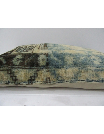 Beige & Navy Blue Decorative Handmade Pillow