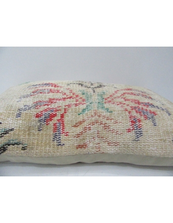 Cream & Red Floral Vintage Handmade Pillow