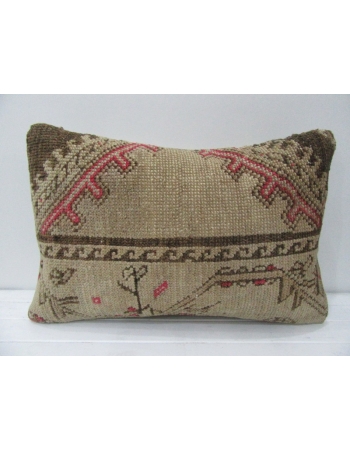 Handmade Vintage Brown & Coral Pillow
