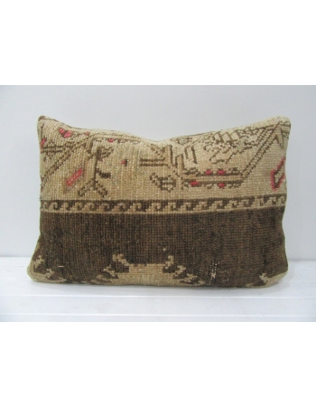 Handmade Vintage Beige & Brown Pillow