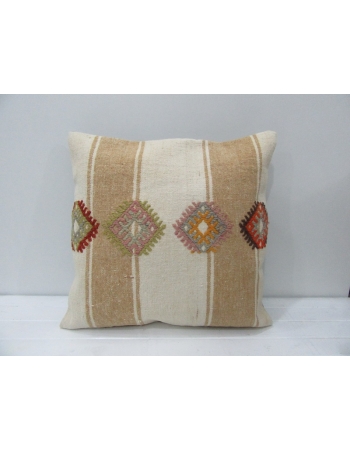 Vintage Embroidered Turkish Kilim Pillow