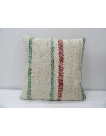 Striped Vintage Turkish Rag Kilim Pillow