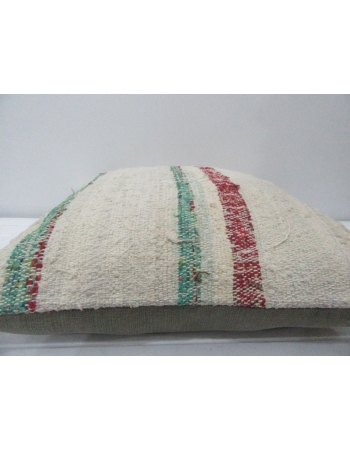 Striped Vintage Turkish Rag Kilim Pillow