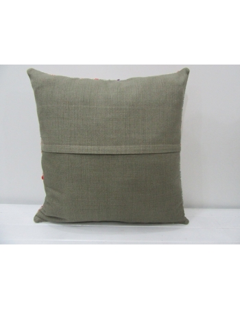 Coral / Green Striped Kilim Pillow