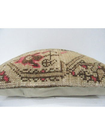 Coral & Brown & Tan Vintage Handmade Pillow
